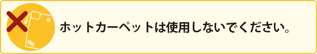 �z�b�g�J�[�y�b�g�͎g�p���Ȃ��ł�������