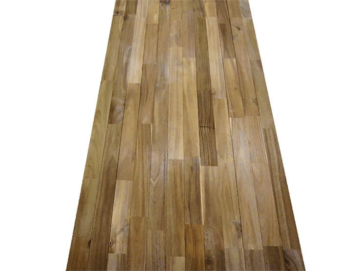 アカシア ユニ（床暖房兼用）ワイルドフローリングのオスモ自然塗装仮並べ時の写真(縦向き)