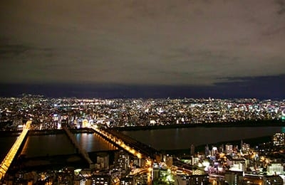 夏の大阪の景色 夜