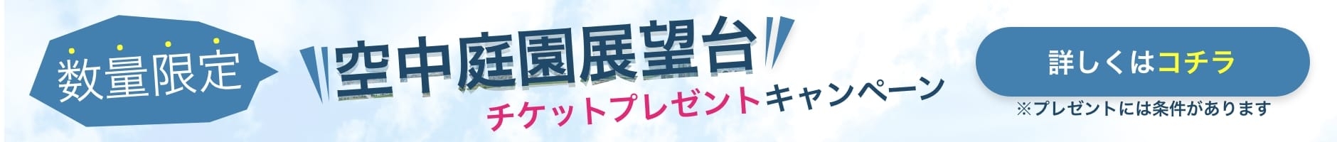 数量限定空中庭園展望台チケットプレゼントキャンペーン