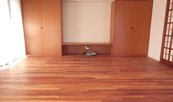 床暖房用フローリングの本花梨施工写真